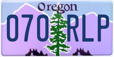 OR license plate 070RLP