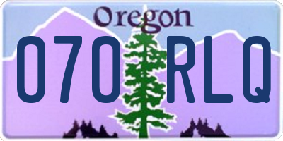 OR license plate 070RLQ