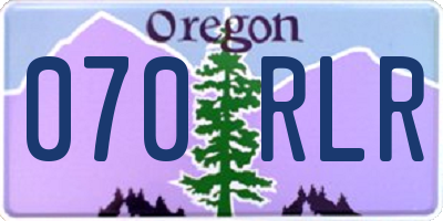 OR license plate 070RLR