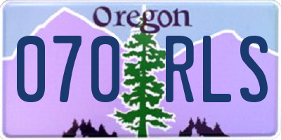 OR license plate 070RLS