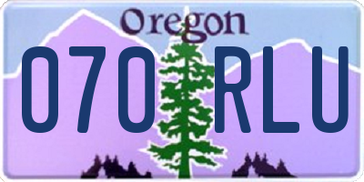 OR license plate 070RLU