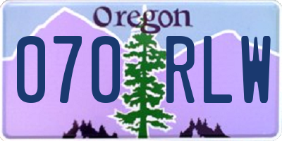 OR license plate 070RLW