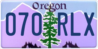 OR license plate 070RLX