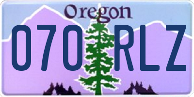 OR license plate 070RLZ