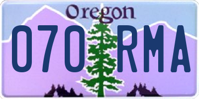 OR license plate 070RMA