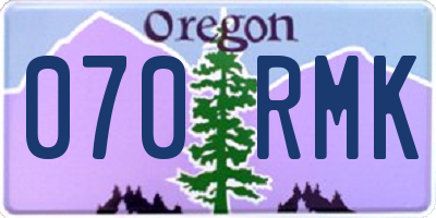 OR license plate 070RMK