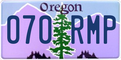 OR license plate 070RMP