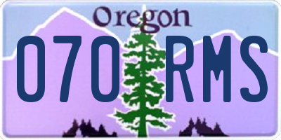 OR license plate 070RMS