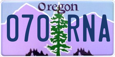 OR license plate 070RNA