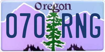 OR license plate 070RNG