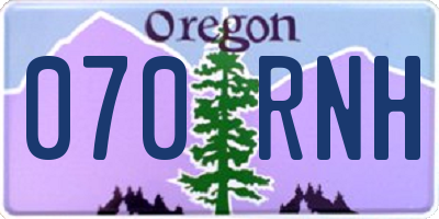 OR license plate 070RNH