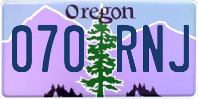 OR license plate 070RNJ