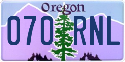 OR license plate 070RNL