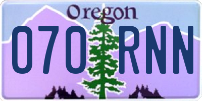 OR license plate 070RNN