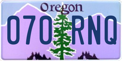 OR license plate 070RNQ