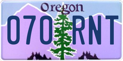OR license plate 070RNT
