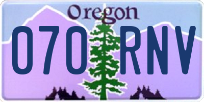 OR license plate 070RNV