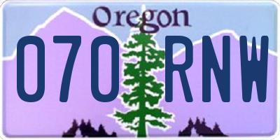OR license plate 070RNW