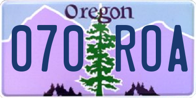 OR license plate 070ROA