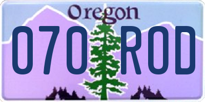 OR license plate 070ROD