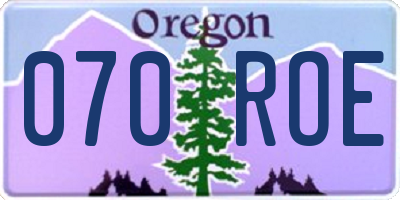 OR license plate 070ROE