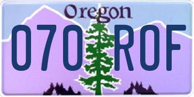 OR license plate 070ROF