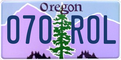 OR license plate 070ROL