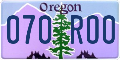 OR license plate 070ROO