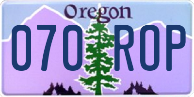 OR license plate 070ROP