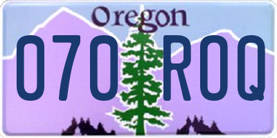 OR license plate 070ROQ