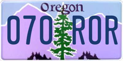 OR license plate 070ROR