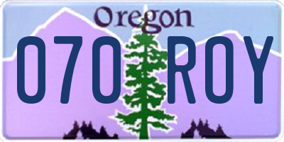 OR license plate 070ROY