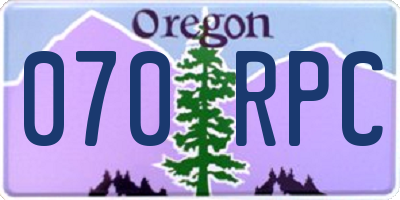 OR license plate 070RPC