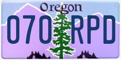 OR license plate 070RPD