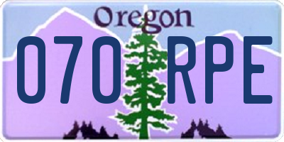 OR license plate 070RPE