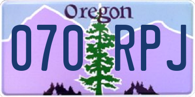 OR license plate 070RPJ
