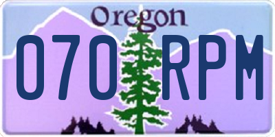 OR license plate 070RPM