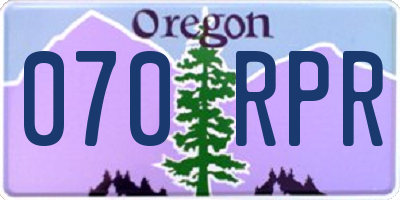 OR license plate 070RPR