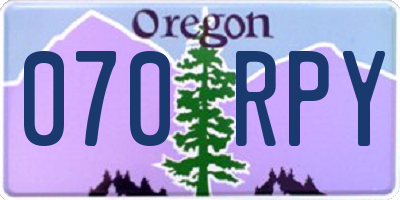 OR license plate 070RPY