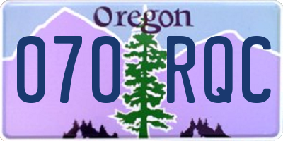 OR license plate 070RQC