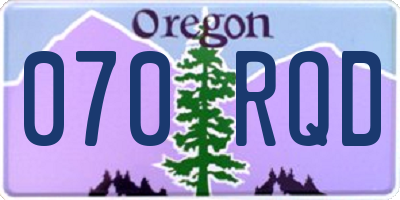 OR license plate 070RQD