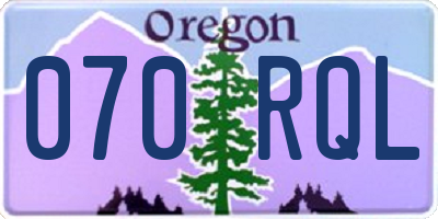 OR license plate 070RQL
