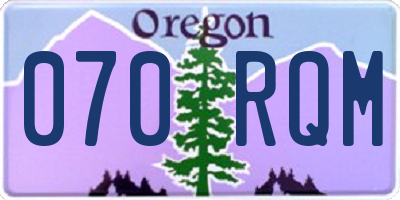 OR license plate 070RQM