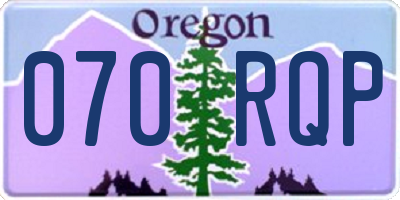 OR license plate 070RQP