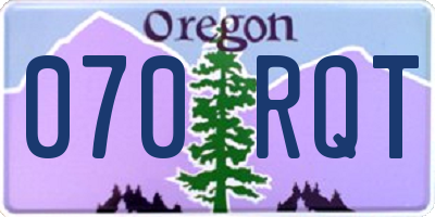 OR license plate 070RQT