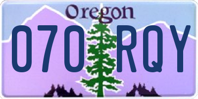 OR license plate 070RQY