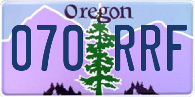 OR license plate 070RRF