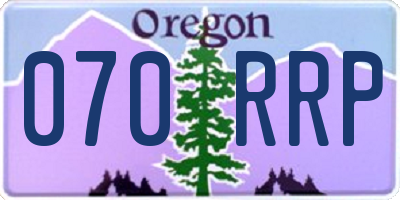 OR license plate 070RRP