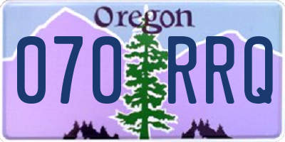 OR license plate 070RRQ