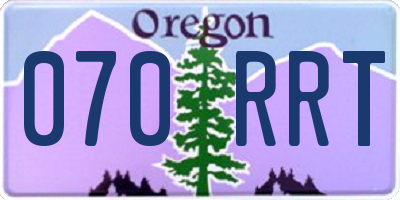 OR license plate 070RRT